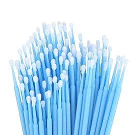 G2PLUS Micro Swabs - 100pcs Cotton Swabs for Makeup, Blue Disposable Applicators Brush for Nails, Eyeliner and Lash Tech Supplies