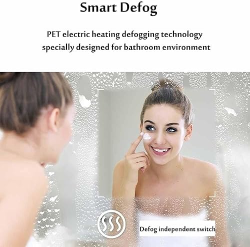 Miniatura 6 de Espejo de baño semicírculo, retroiluminado, espejo de tocador LED de 3 colores, luz de media luna, entrada de longitud completa, espejo de pared