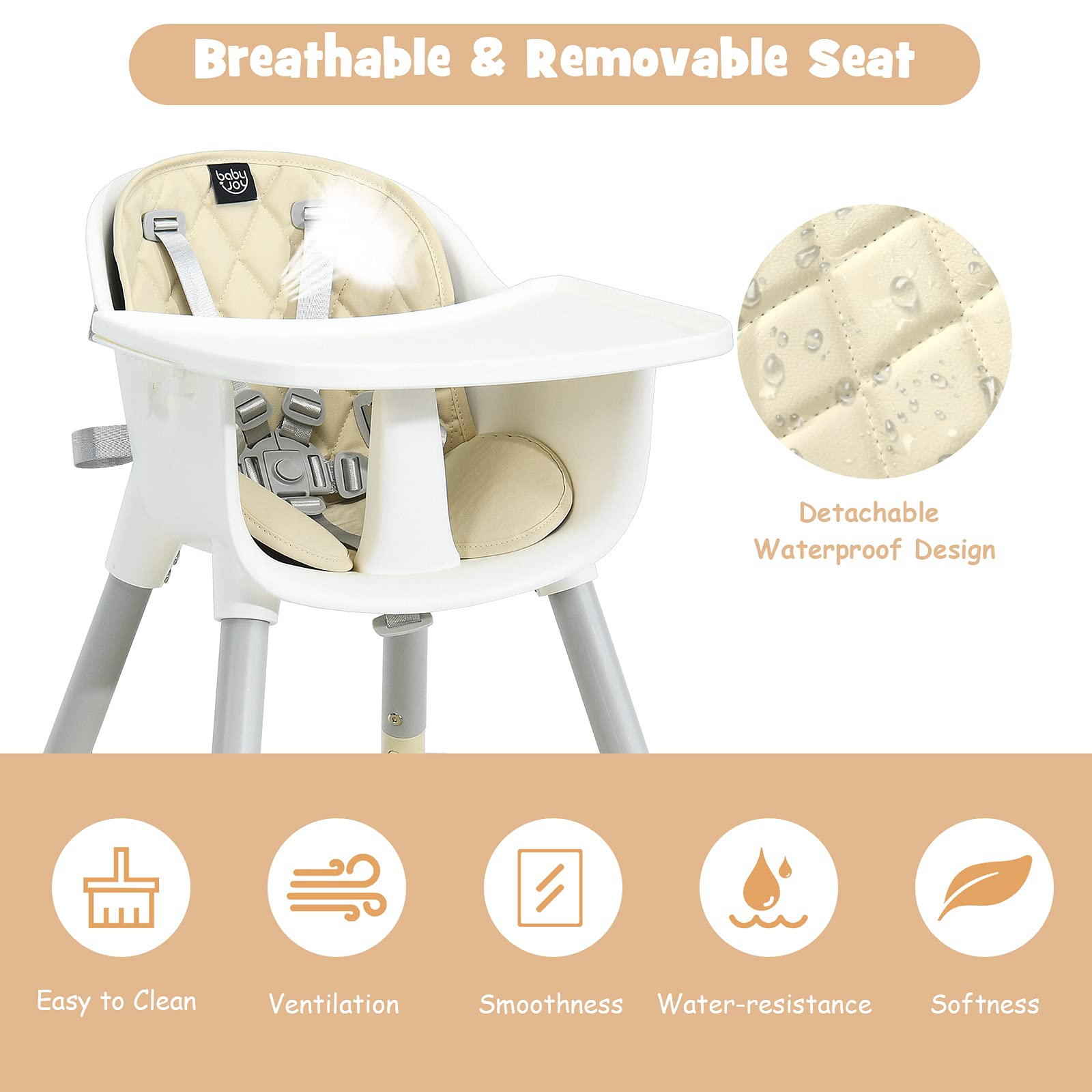 Amazon | BABY JOY ハイチェア 5イン1 コンバーチブル ハイチェア 