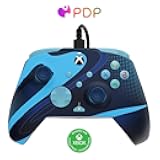 PDP Gaming REMATCH GLOW Enhanced Wired Controller Licensed for Xbox Series X|S/Xbox One/PC/Windows, Mappable Back Buttons, Advanced Customizable App - Blue Tide (Glow in the Dark) (Renewed)