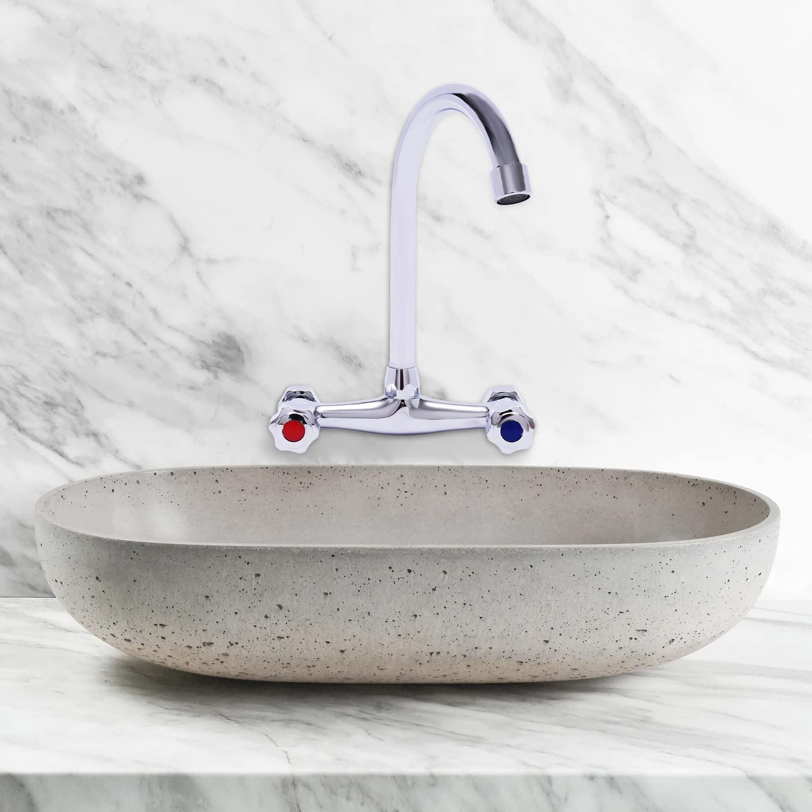 Giro 360° Montaje en Pared Grifo Grifo de Cocina Grifo Grifo de Lavabo Frío y Caliente, Cobre, Plata, Para Baño, Cocina, Ducha, Lavabo
