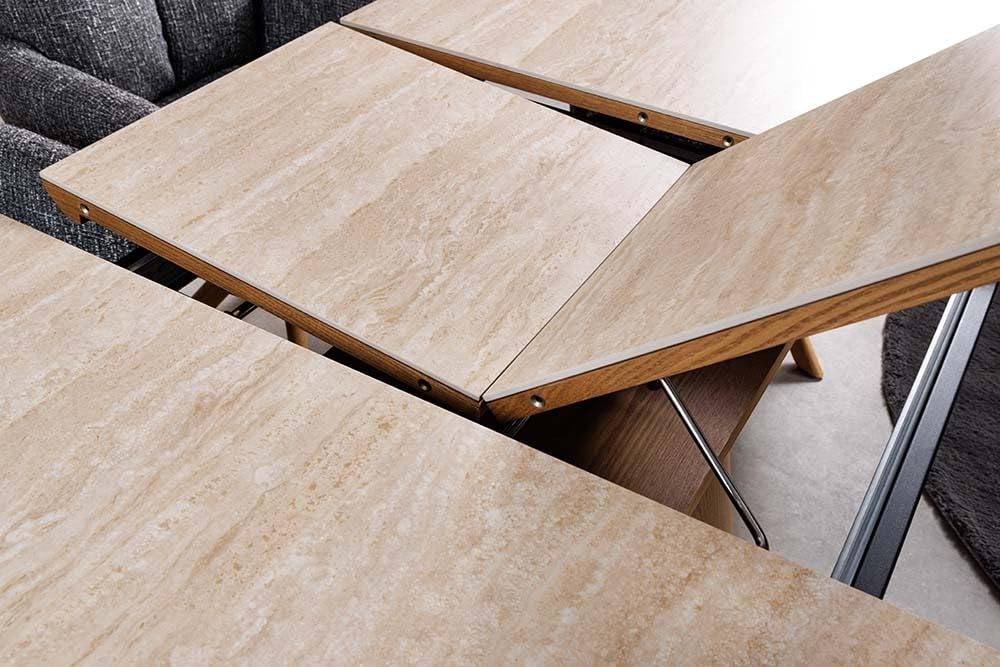 Esstisch UNIQUE 200cm - braun natur - Keramik - Stauraum robust