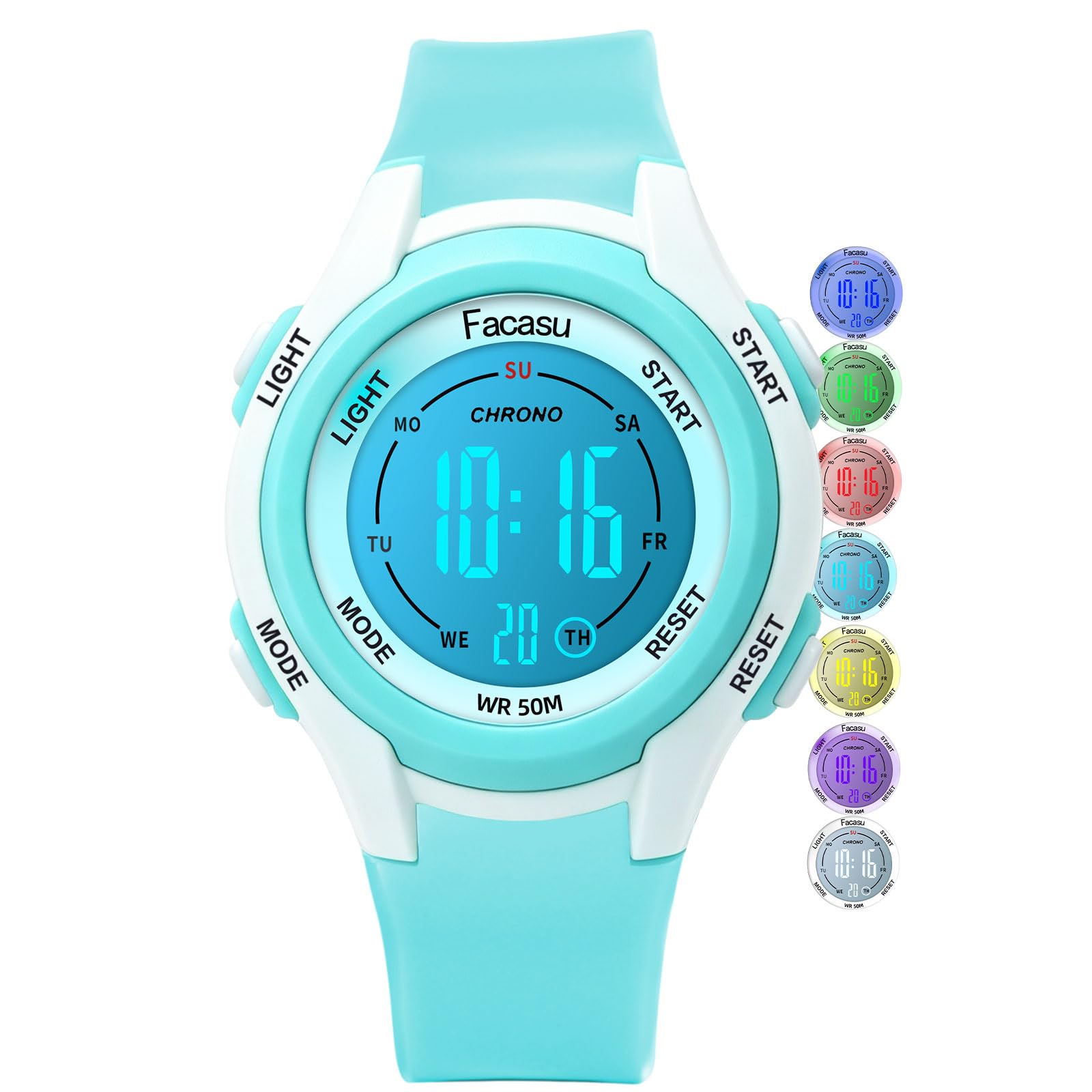 Kids Digital Watch for Boys Girls,7 Colorful Light 50M Waterproof Outdoor Sports Watch fo…