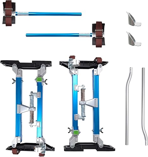 Miniatura 9 de Voilamart Zancos de paneles de yeso azules de 18 a 30 pulgadas, zancos ajustables de aluminio para paneles de yeso con rodilleras protectoras,