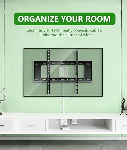 Miniatura 4 de Ocultador de cable de TV para TV montado en la pared, kit de gestión de cables de doble salida para cables de alimentación y bajo voltaje, incluye