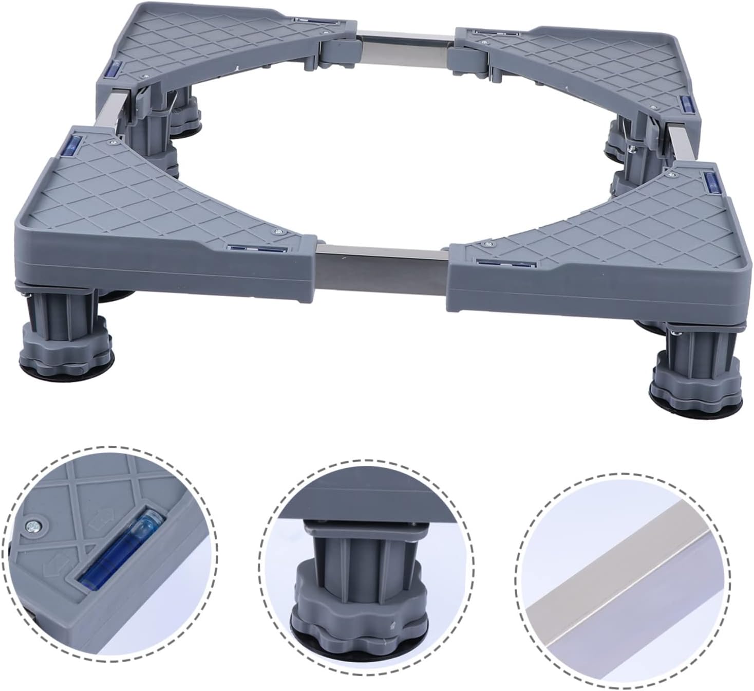 Multi-functional Washer Stand Adjustable Height Sturdy Base for Washing Machine Fridge and Dryer Easy to Move Locking Wheels and Pads