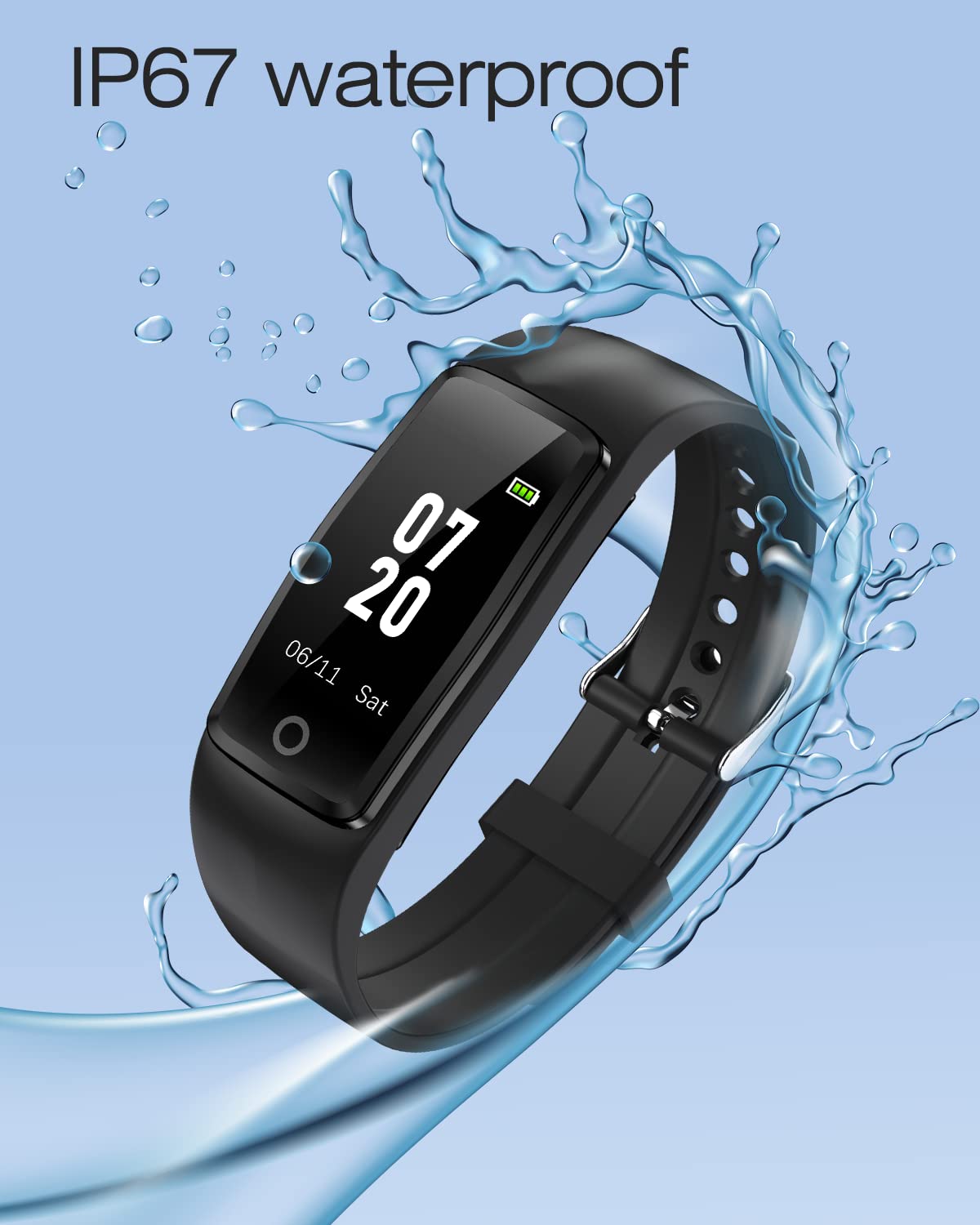 Montre Podometre Non Connecté Trackers d'Activité sans Bluetooth sans Smartphone pour Enfant Personne Agée Femme Homme Podomètre Marche Simple Compteur de Pas Calories Distance Etanche IP68