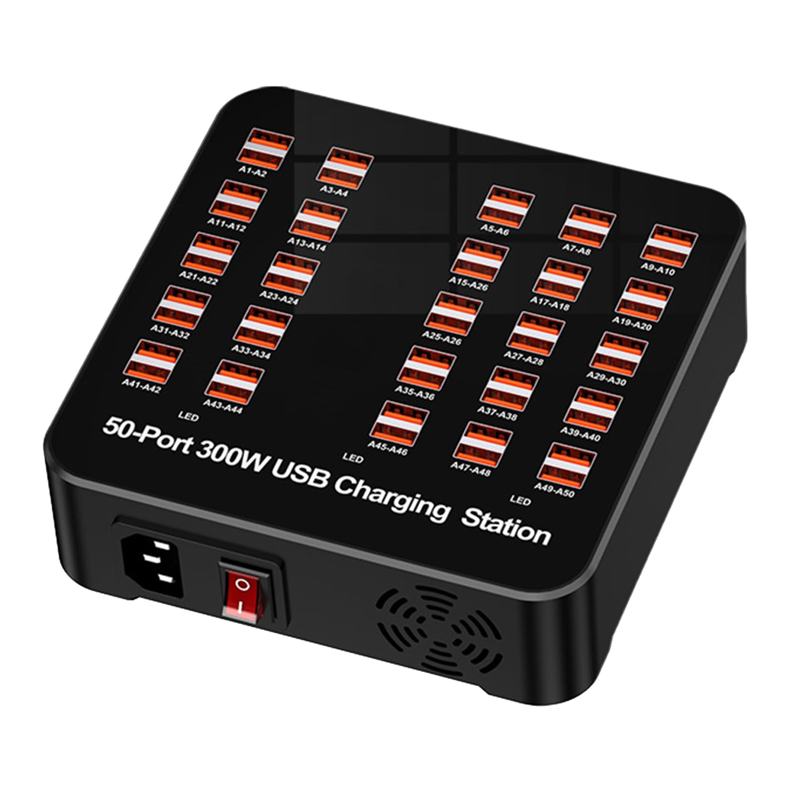 Stazione di Ricarica USB Hub di Ricarica Multipla | Presa Intelligente Portatile Per Smartphone Tablet Desktop Auto Camper Scuola