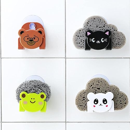Miniatura 3 de RYGRZJ Estante de fregadero de cocina estante de drenaje de fregadero con ventosa soporte de almacenamiento de esponja para organizador de cocina