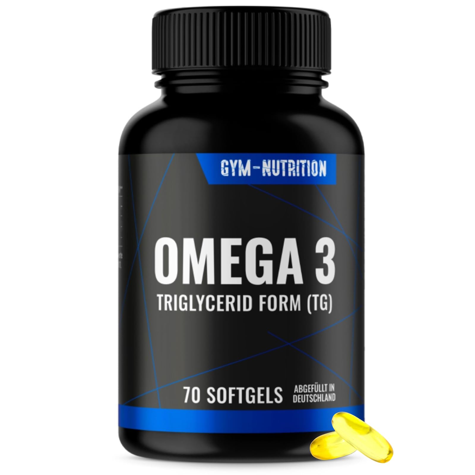 Omega 3 Kapseln – 3000mg hochdosiert | 70 Fischölkapseln mit EPA & DHA aus Anchovis | Fischöl ohne Gentechnik | Mit Omega-3-Fettsäuren