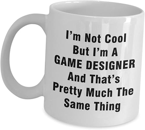 Regalos para diseñador de videojuegos  Im Not Cool And Thats Pretty Much The Same Thing  taza de café, taza de té, divertida, bonita, idea de