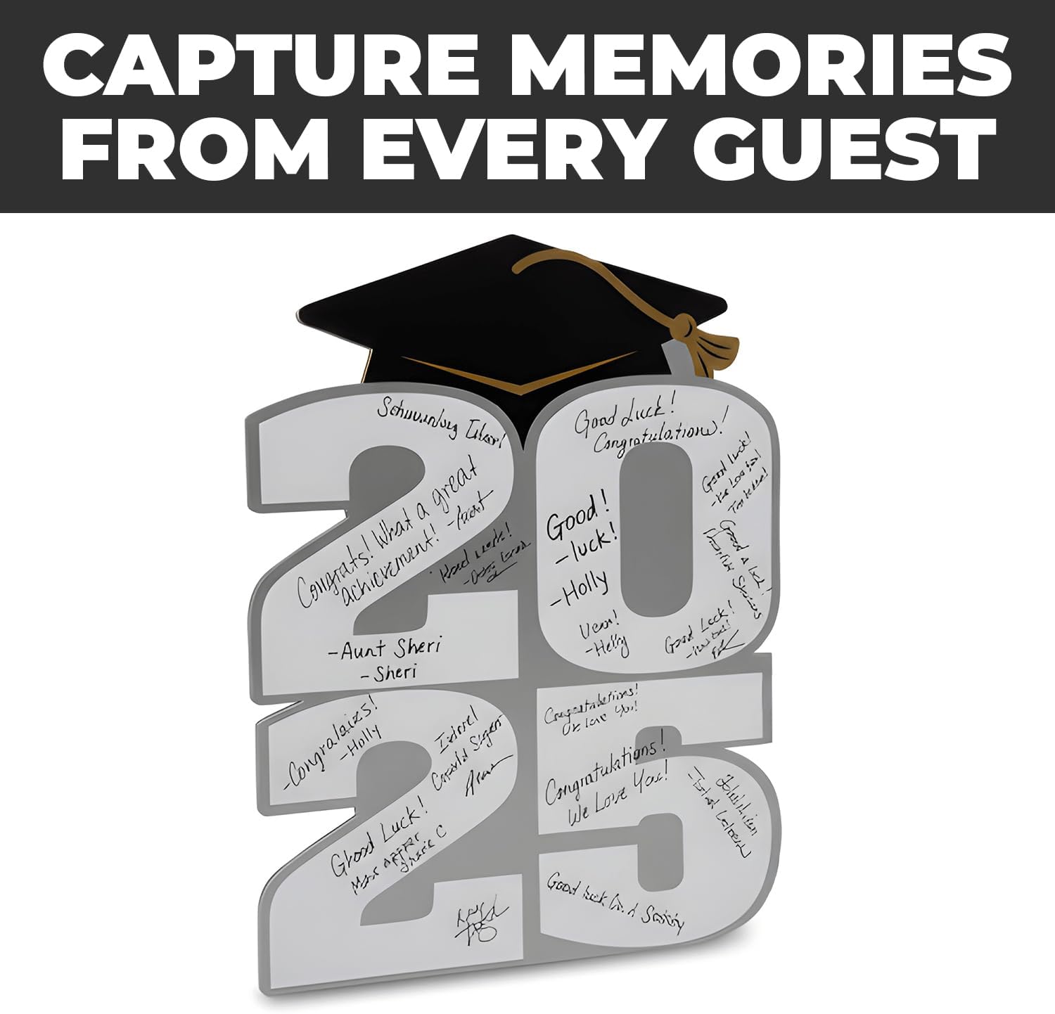Fun Express 11" x 15" 2025 Graduation Cardboard Autograph Sign with Easel