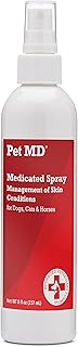 Pet MD Hot Spot Treatment for Dogs - Medicated Spray for Dogs, Cats, and Horses with Chlorhexidine, Ketoconazole, Essentia...