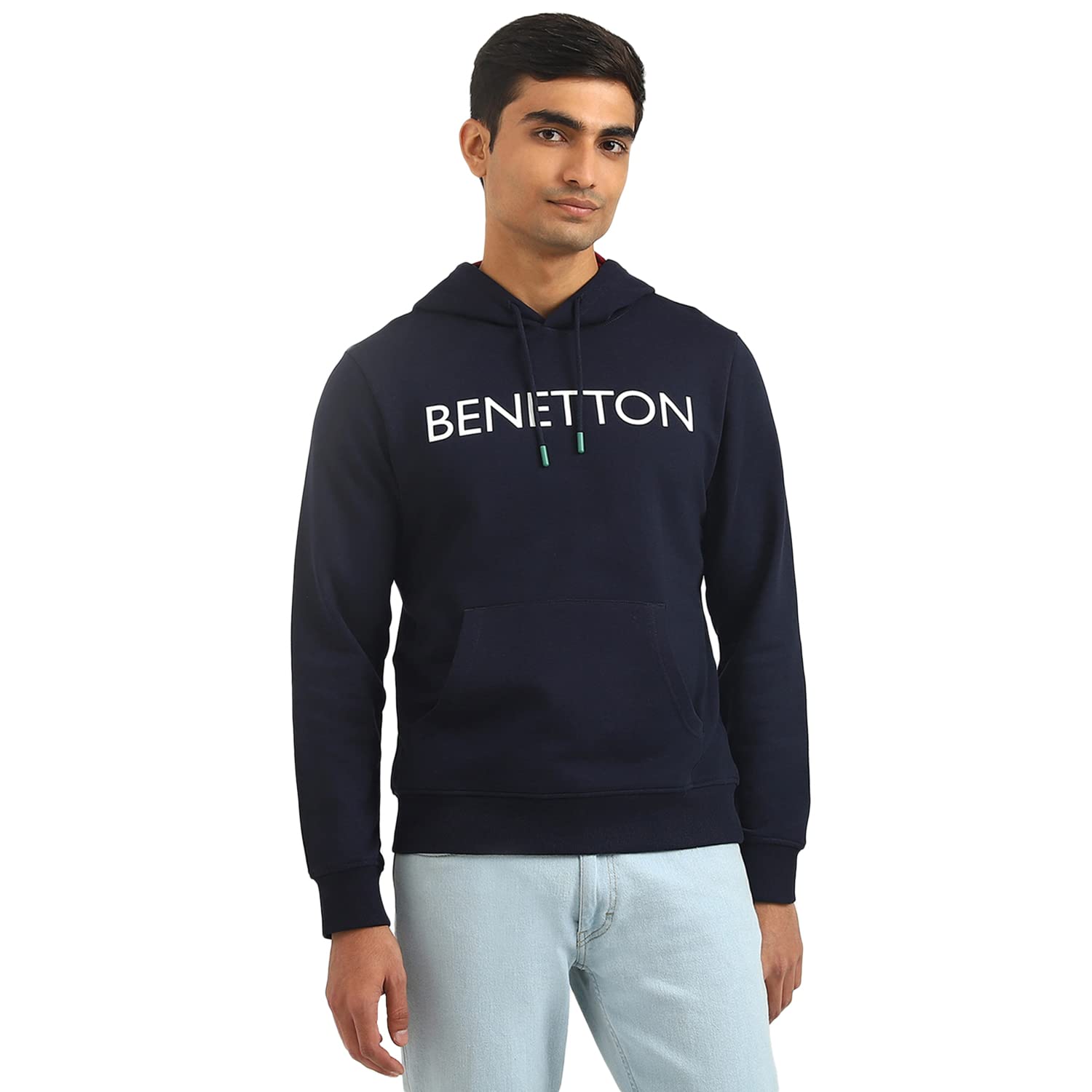 united colors of benetton Men's Cotton Hooded Neck Regular (Sweatshirt_Navy Blue_M)-picture-13