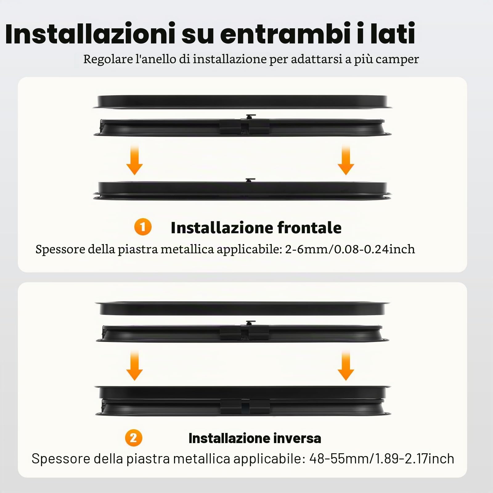 Finestra Scorrevole per Camper 60x30cm, Vetro Nero con Zanzariera, Vetro Temperato Tinteggiato 25%, Finestra di Ricambio per Roulotte Furgone, Doppia Installazione, Alluminio