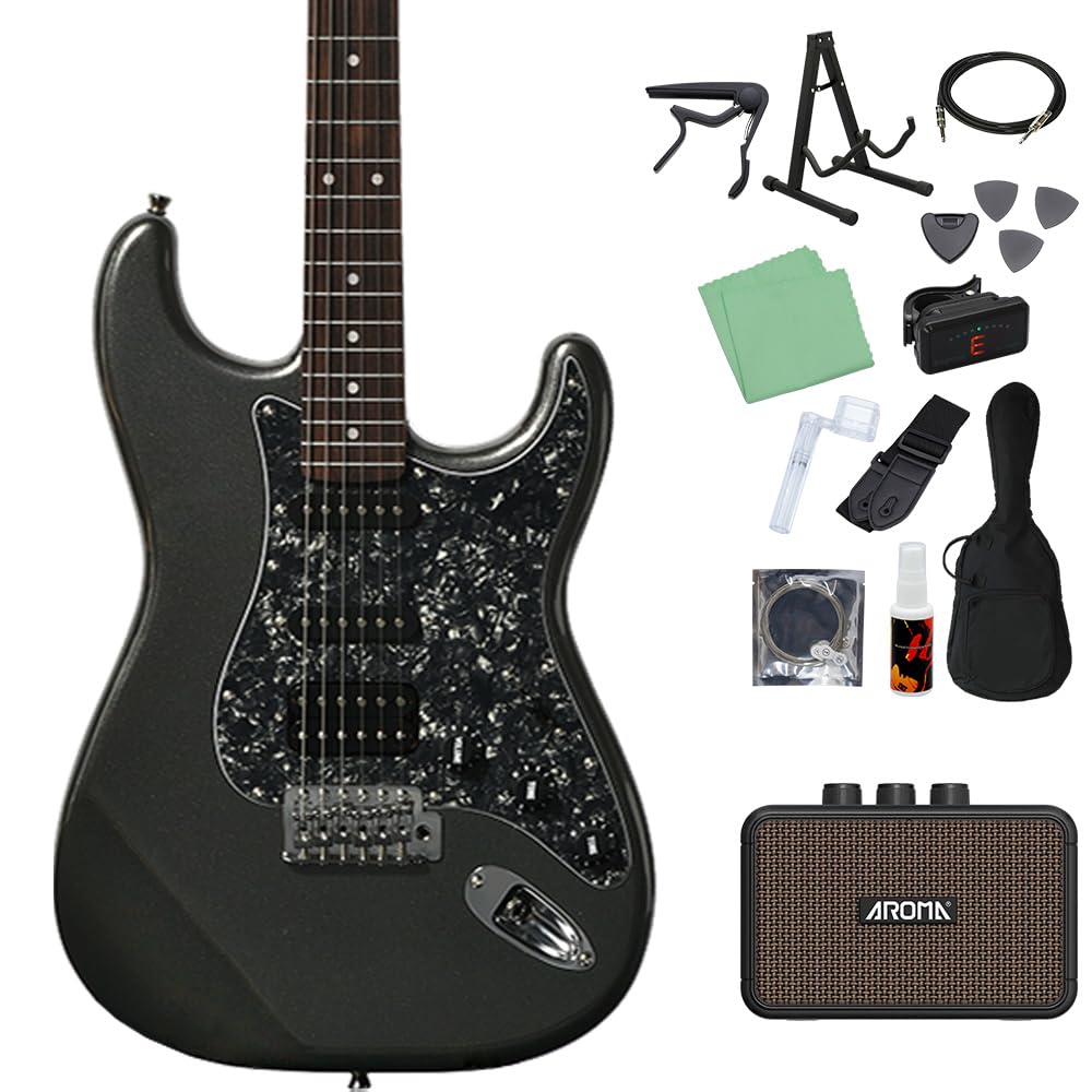 Amazon | Bacchus BST-2-RSM/R-BPPG エレキギター初心者14点セット