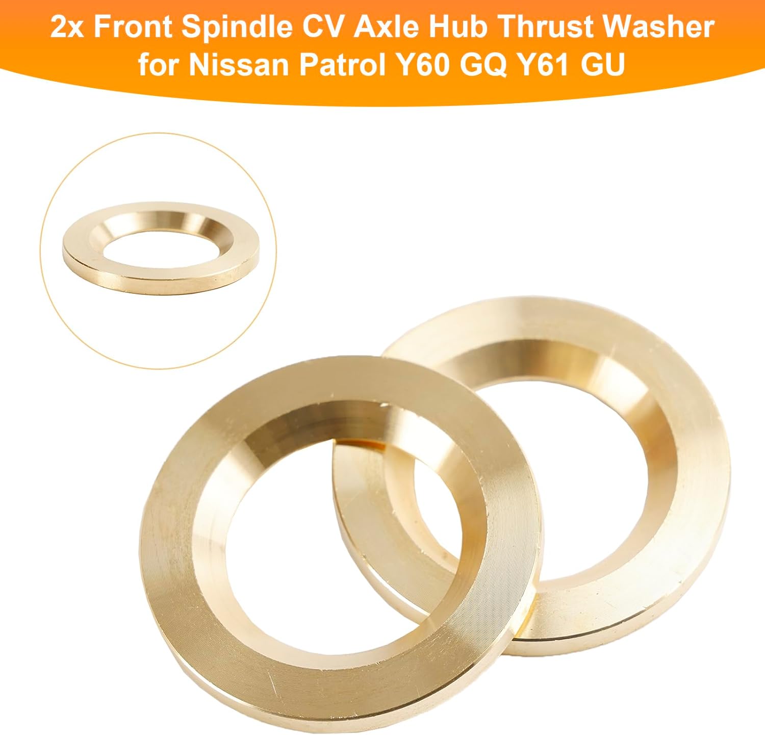 2x Front Spindle CV Axle Hub Thrust Washer for Nissan Patrol Y60 GQ Y61 GU 40589C6000