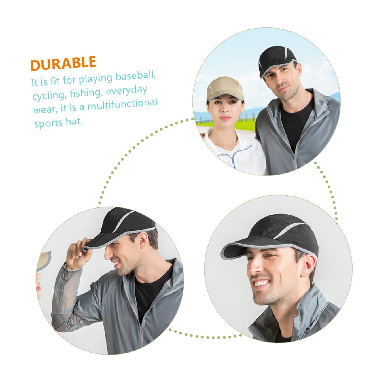 BESTYASH Baseball Kappe Rand Baseballmützen für Herren Kappen Laufmütze für Frauen Atmungsaktiv Mütze Männer Schirmmützen für Damen Sonnenhut Damenmützen für den Sommer Sporthut Nylon Black