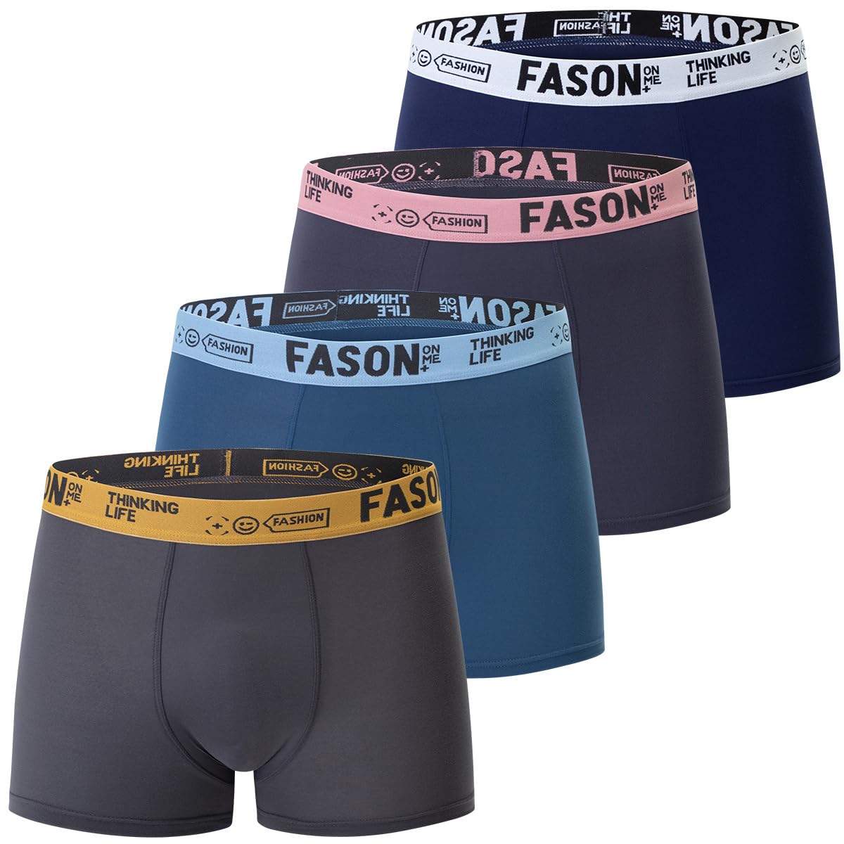 4 Pack Men’s Boxer Briefs, Soft Stretch Breathable Underwear, Comfortable Seamless Trunks, Moisture-Wicking