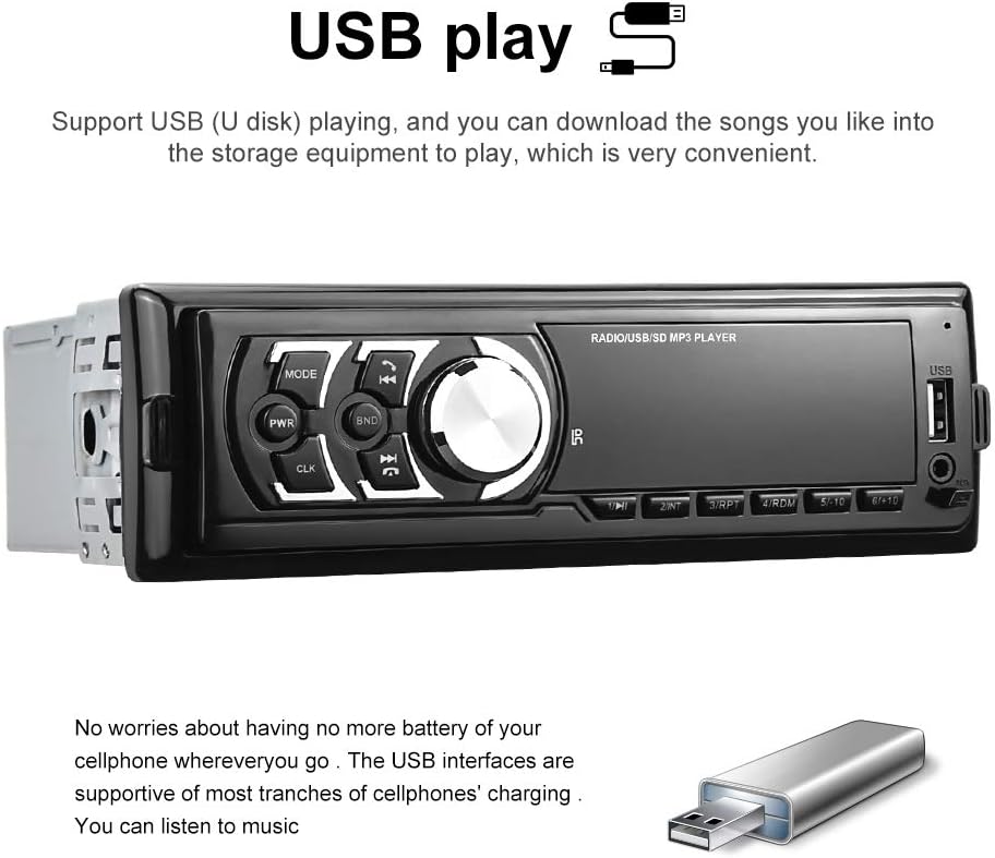 Bеѕt Cуbеr Dеаlѕ 🔥 Single Din Car Radio with Bluetooth 1 Din 12V Car Stereo Support FM Receiver Car Mp3 Player Aux-in/USB/TF Card/SD Port Hands-Free Calling Detachable Front Panel + Remote Control