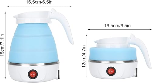 Miniatura 7 de Hervidor eléctrico plegable, hervidor eléctrico de 0.6 L, US 110V 400W para acampar viajar (azul)