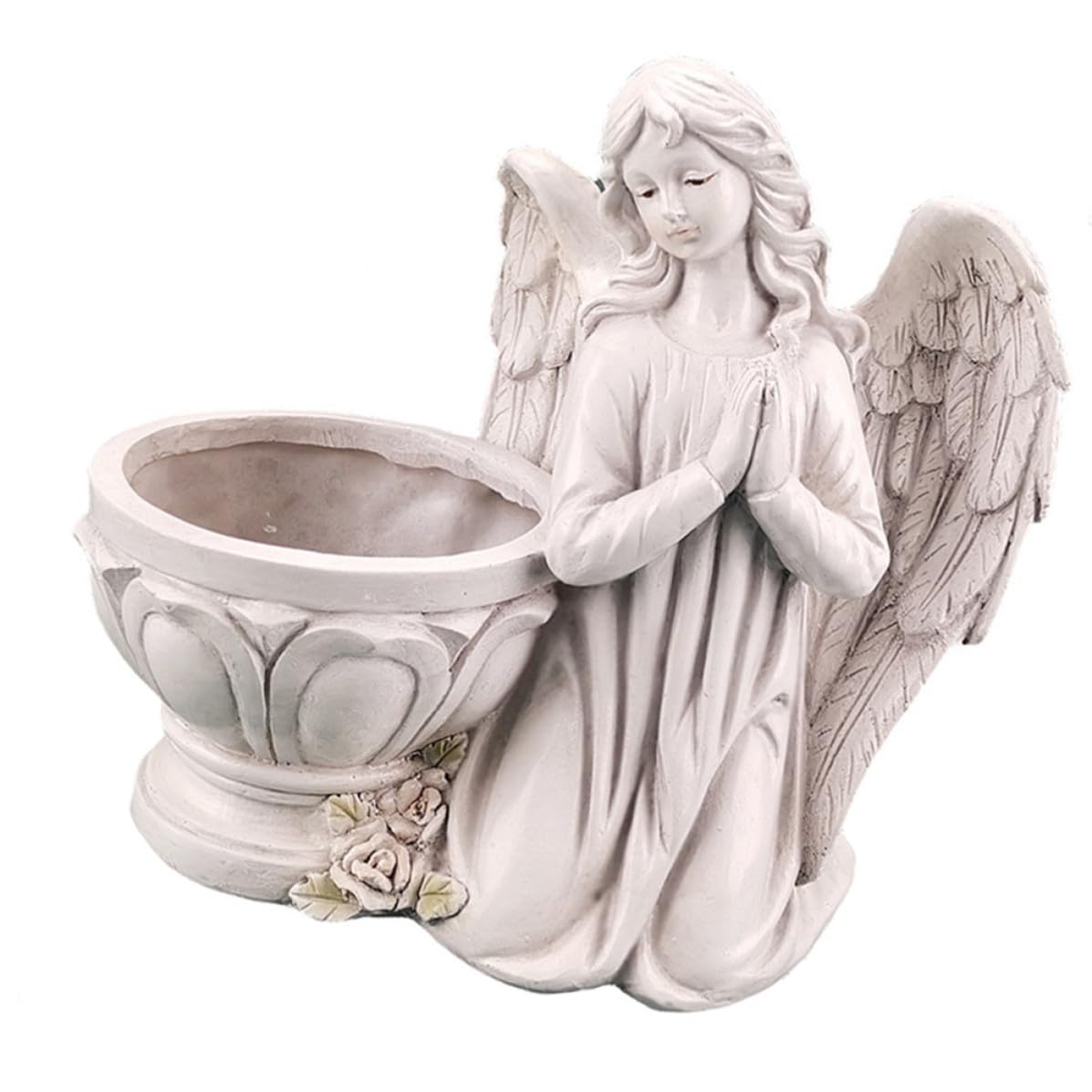 Pot de fleurs ange Alipis blanc en résine, l'ornement créatif idéal pour offrir en cadeau
