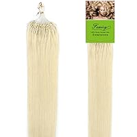 Vista 3 de Extensiones de cabello humano Remy, cuentas de micro anillo, punta de bucle, 100S AAAAAA (16 pulgadas, 0.01 oz/s, 10 marrón ceniza)