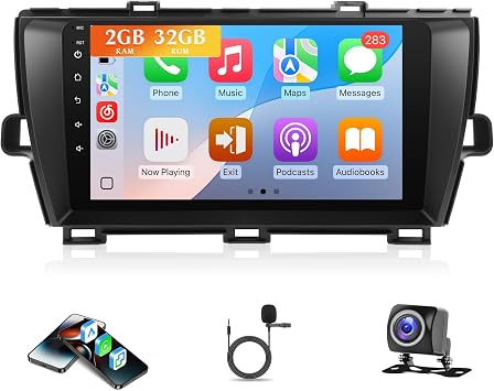 Leadfan Car Stereo Radio for Toyota Prius 2010-2015 Upgrade 9 Inch Touchscreen Android Head Unit Apple Carplay Android Auto for Toyota Prius GPS SWC WiFi Bluetooth+Backup Camera Fit JBL Version