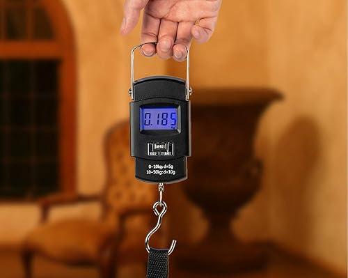 Miniatura 7 de Hyindoor Báscula de equipaje portátil 50kg110lb Maleta digital electrónica Báscula de peso Bolsa de viaje Escala de pesaje colgante