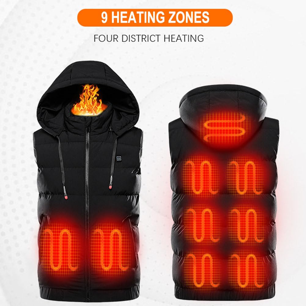 Gilet Riscaldato, Gilet Riscaldato da Uomo Controllo Temperatura a 3 Livelli Impermeabile e Lavabile in Lavatrice Maglia Riscaldante Uomini e Donne Navy Blue M