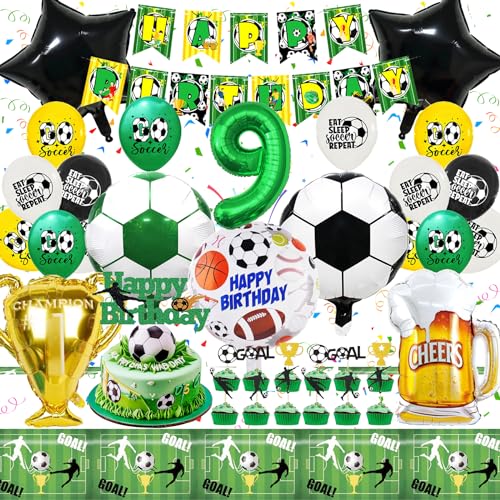 DIWULI Palloncini Compleanno Calcio 7 Anni Decorazione