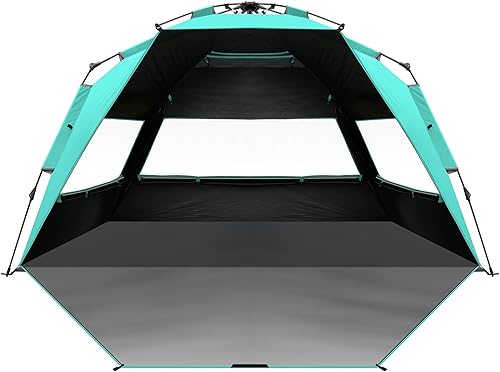 OutdoorMaster Tienda de campaña de playa con tecnología de refugio opaco, refugio portátil para 4 personas, tiendas de campaña de playa desplegable