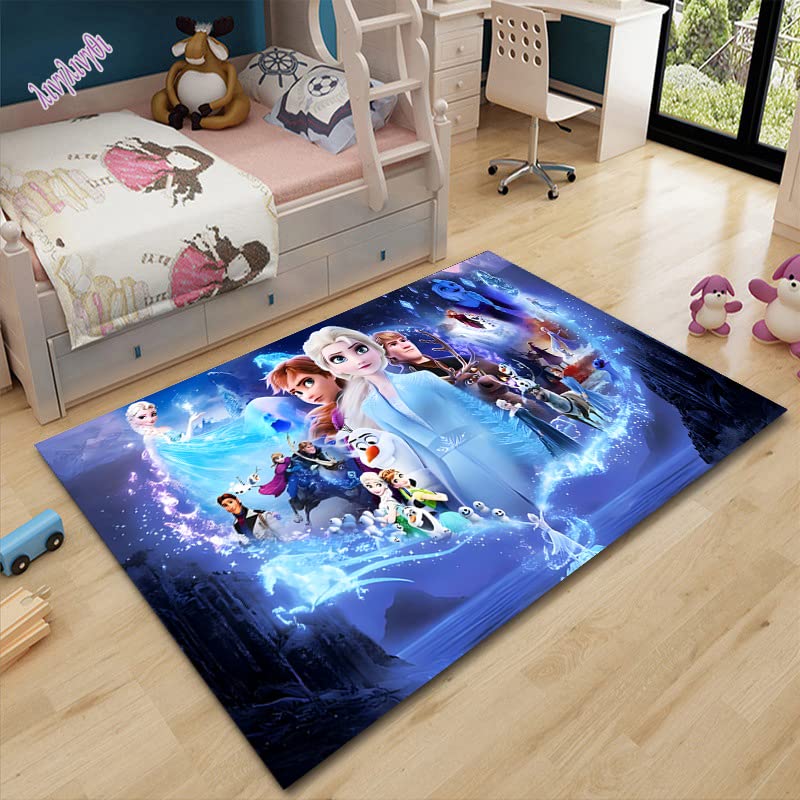 YZGAH Home Cartoon Quadratischer Teppich Frozen 3D Gedruckte Fußmatte Wohnzimmer Schlafzimmer Matte...