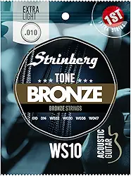 Encordoamento Cordas Violão Aço Strinberg 010 Ws10 C/Nf