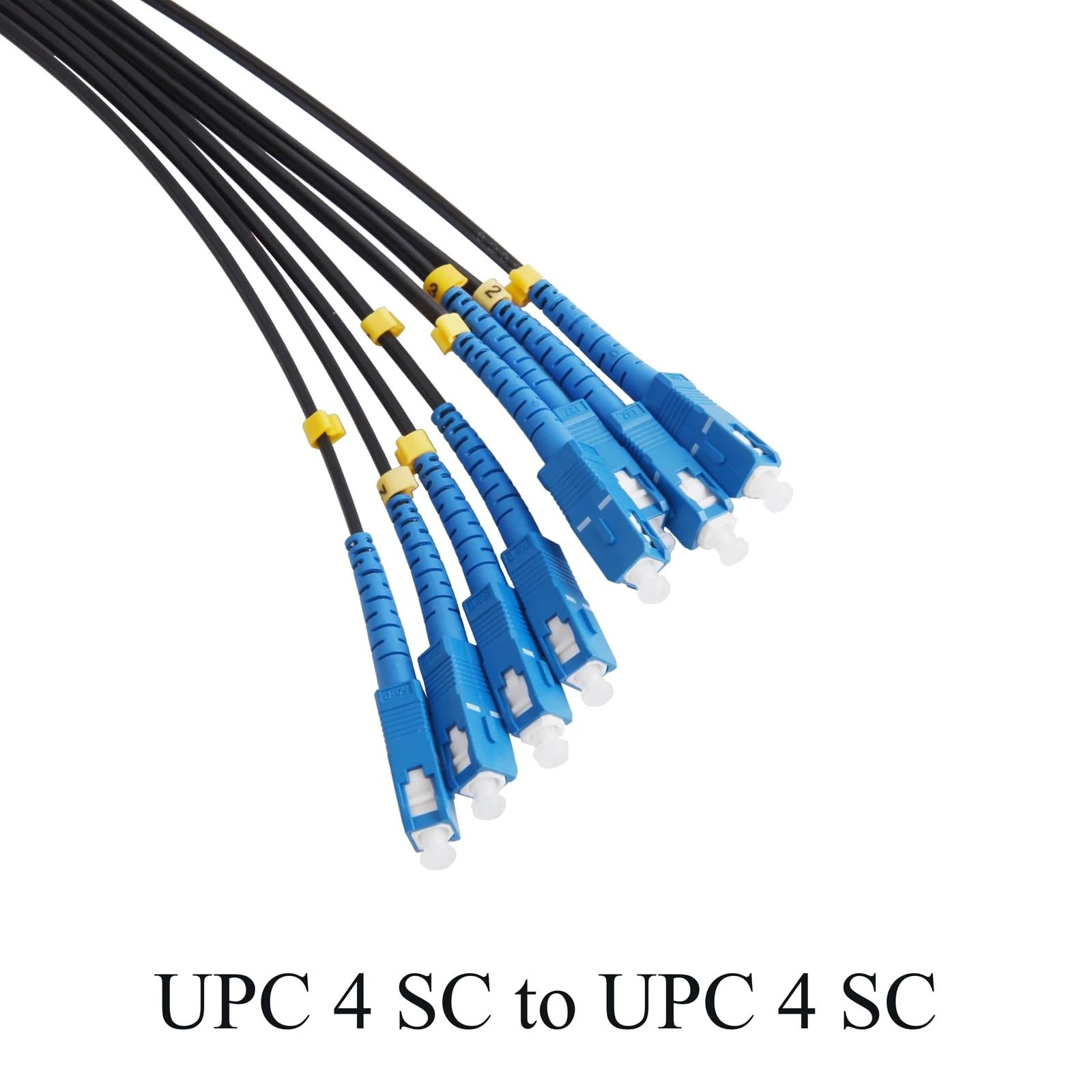Câble d'extension de fibre optique UPC 4 SC vers 4 SC monomode 4 cœurs Câble de connexion de conversion extérieur 100 M/120 M/150 M/200 M/300 M (300 M)