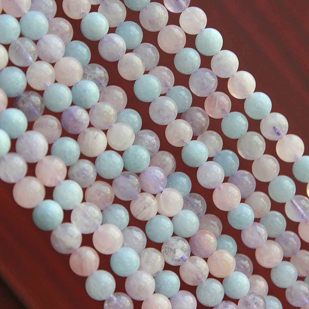 JARTC 8mm Natural Purple Morganite Gemstone Round Loose Beads for Jewelry Making