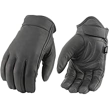 Milwaukee Leather MG7522 Men's Black Leather Waterproof Cruiser Motorcycle Hand Gloves W/Gel Padded Palm