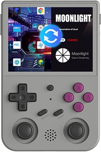 Consola de juegos portátil RG353V con pantalla de 3.5 pulgadas, sistema Linux, sistema Linux, chip RK3566 integrado de 16G + tarjeta TF 64G y más de