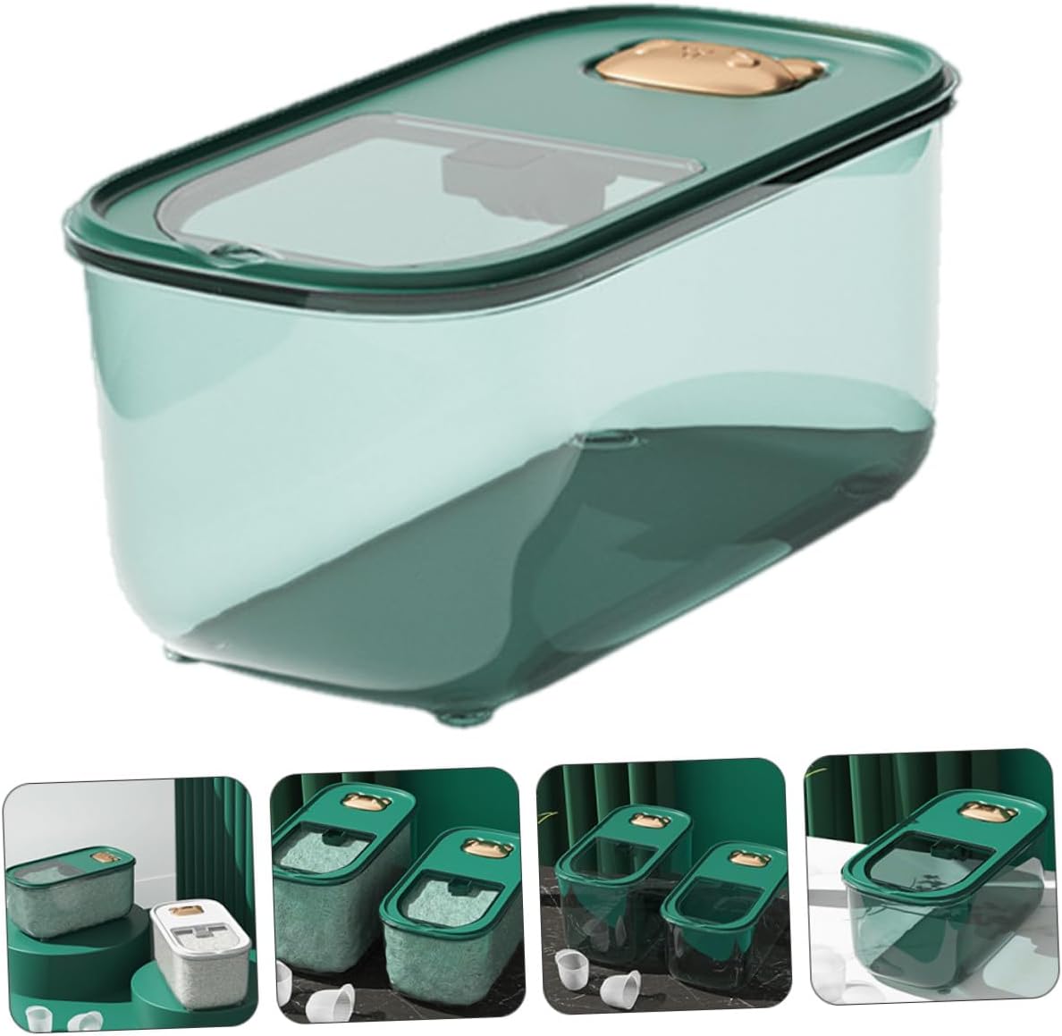 HEALLILY Thickened 10lb Plastic Rice Container with Airtight Seal, Moisture-resistant Household Grains Storage Box for Kitchen Pantry