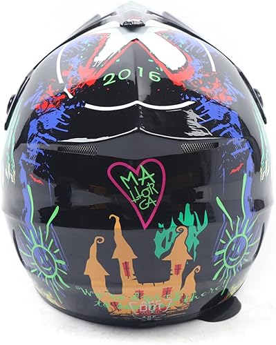 Miniatura 6 de Casco de cara completa para motocicleta, motocross, ATV, UTV, todoterreno, MTB Racing Casco, cascos ligeros DOT con guantes de gafas para adultos y