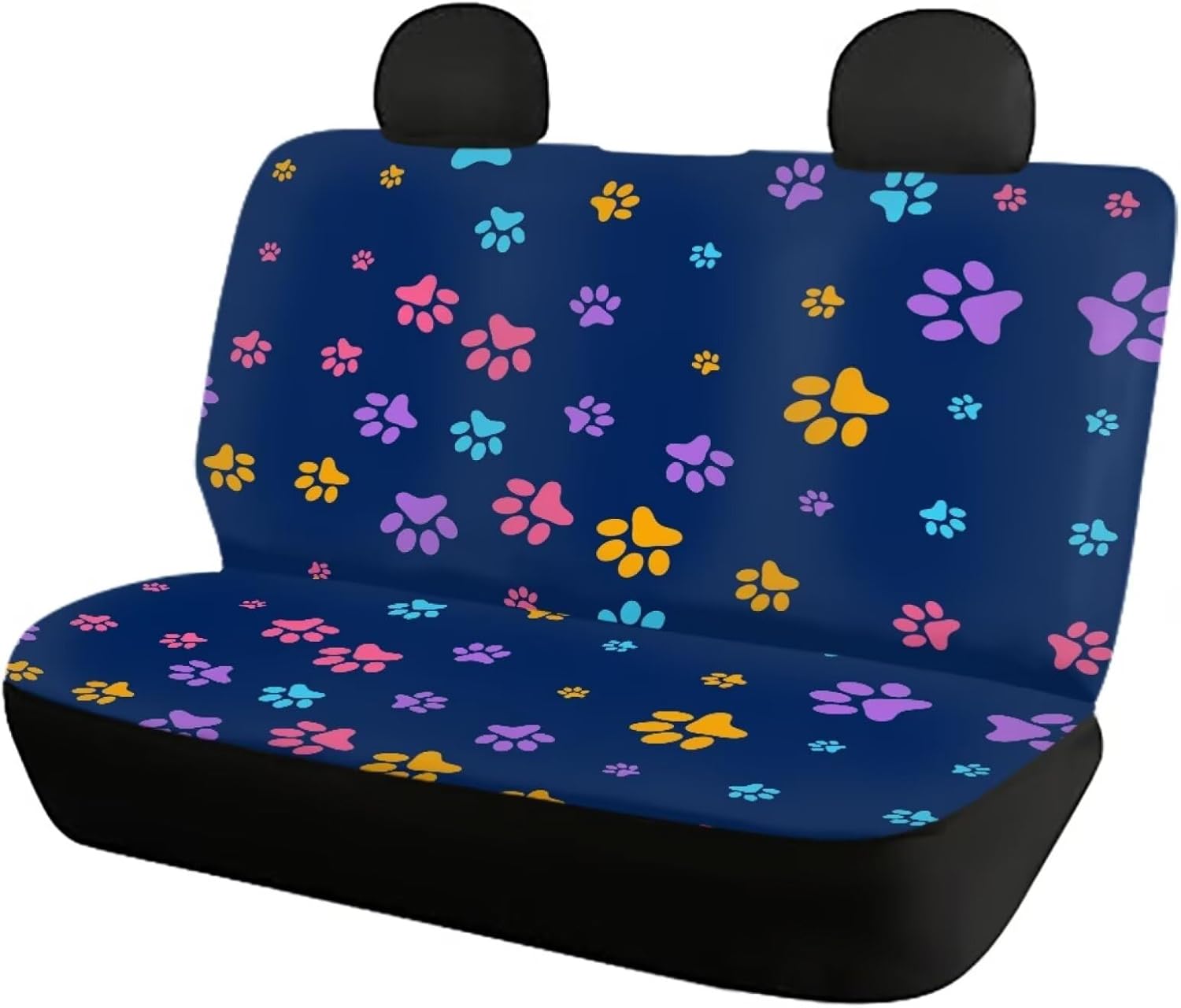 Dog Paws Pattern Car Seat Covers Set Breathable Seat Cover Auto Seat Universal for Vehicle SUV Truck Protector