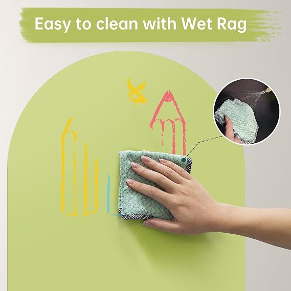 Magnetic Chalkboard Wall Decal, 40 x 32 in Peel and Stick Chalkboard Wallpaper, House Shaped Magnetic Board for Playroom, Office, Bedroom, Green