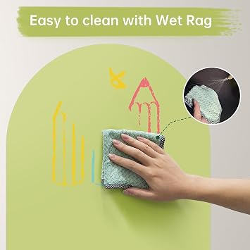 Magnetic Chalkboard Wall Decal, 40 x 32 in Peel and Stick Chalkboard Wallpaper, House Shaped Magnetic Board for Playroom, Office, Bedroom, Green