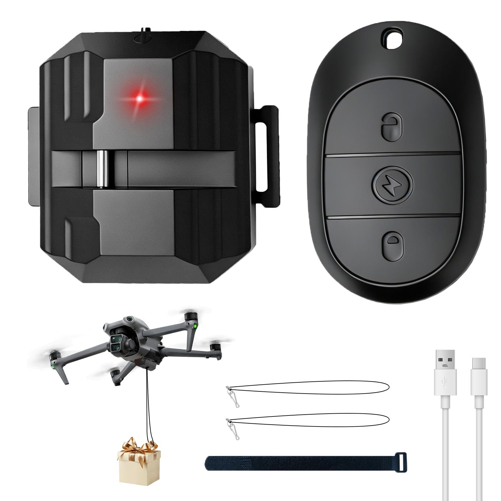 Lanzador de Drones Universal con Mando a Distancia 2.4G, Sistema Airdrop para DJI Mini 3 Pro/Mini 2/Mavic Air, Capacidad 750g, Ideal para Pesca, Bodas y Fiestas