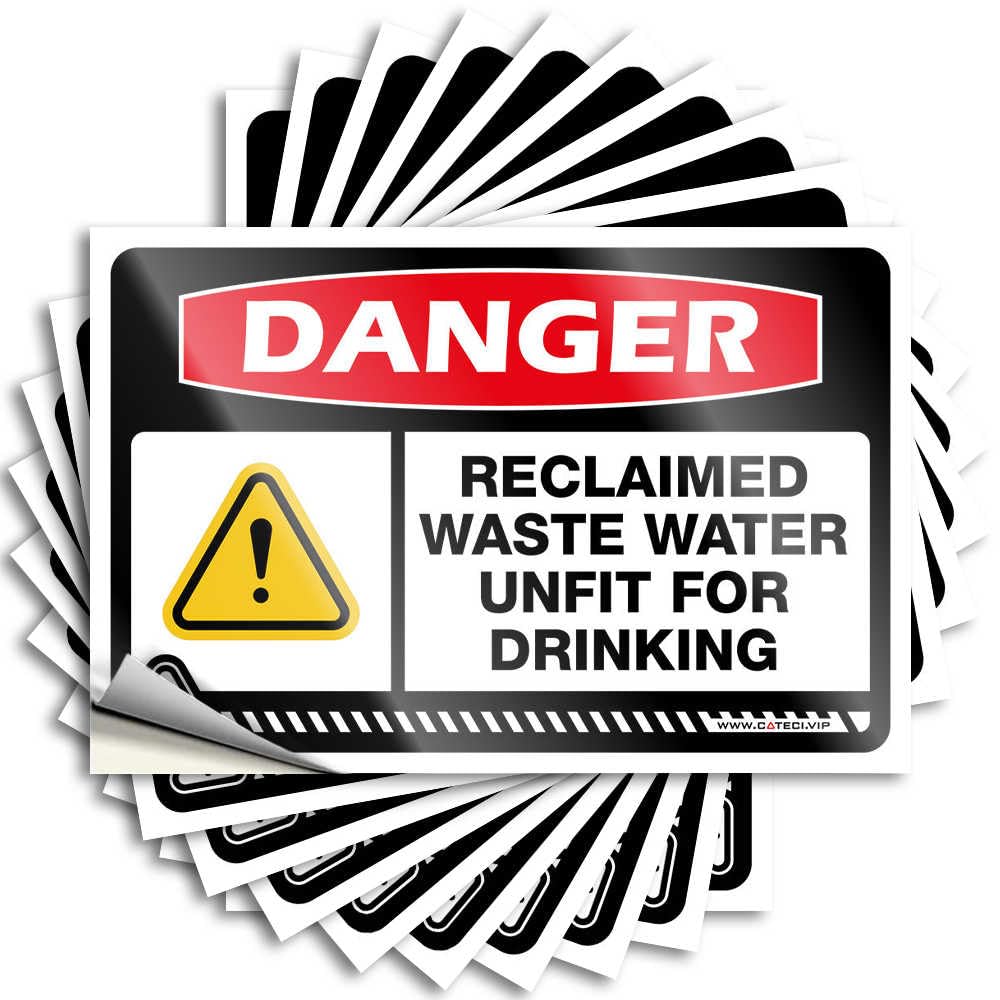 Fzfn Colour Danger Reclaimed Waste Water Unfit For Drinking Or Body Contact Tattoo Balcony Decor | Badass Tumbler Removable Decal Pack(8X12cm)
