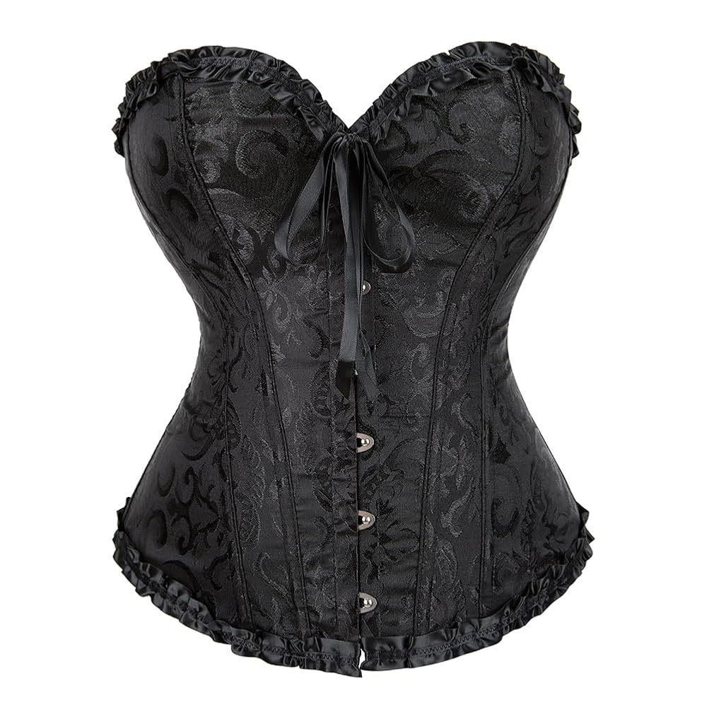 トップス litmus HerPraha circular bustier black Women Vintage Renaissance Jacquard Bustiers-Corset-Top Sexy
