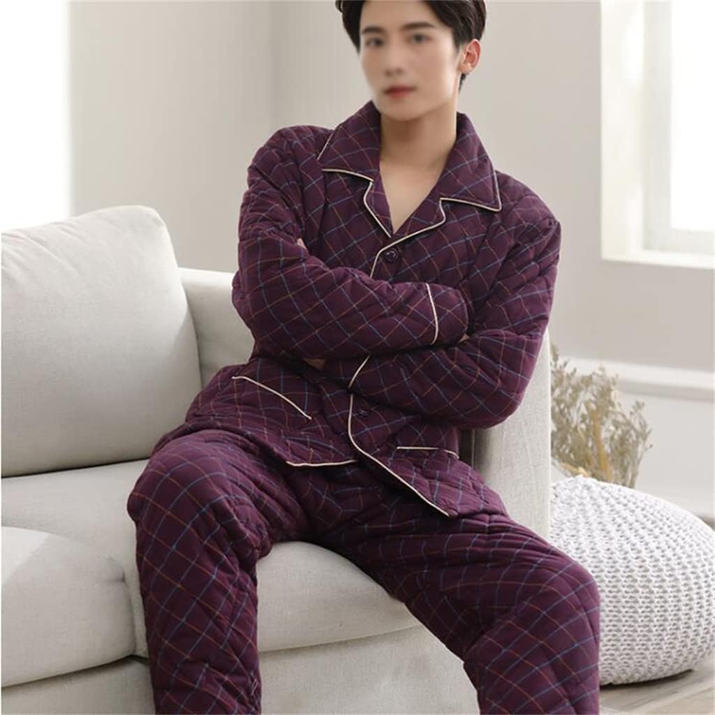 Cotton Autumn And Winter Pajamas Men's Thickened Home Service Suit Men