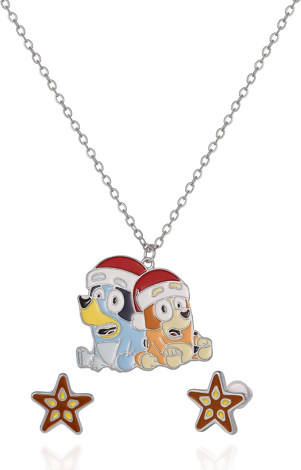 Bluey Jewelry for Girls Official License, Star Stud Earrings and Christmas