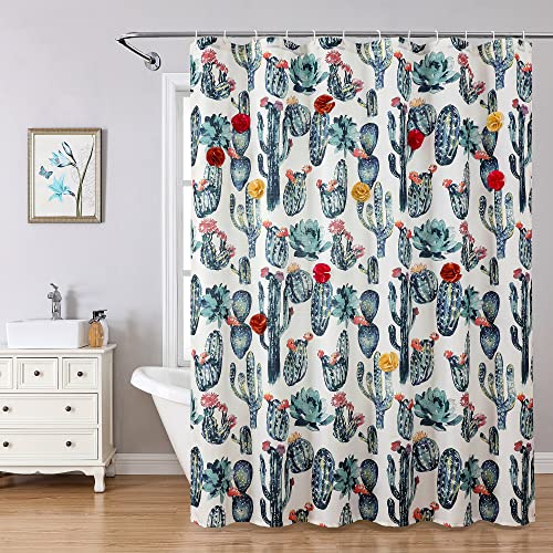 Owenie Textured Shower Curtains For Bathroom, Printed Cute Alpaca Fabric Shower Curtain, Blue Shower Curtain For Kids Cartoon Animals Colorful Funny Shower Curtain Bath Decor, 70X72 Inch #TOP18