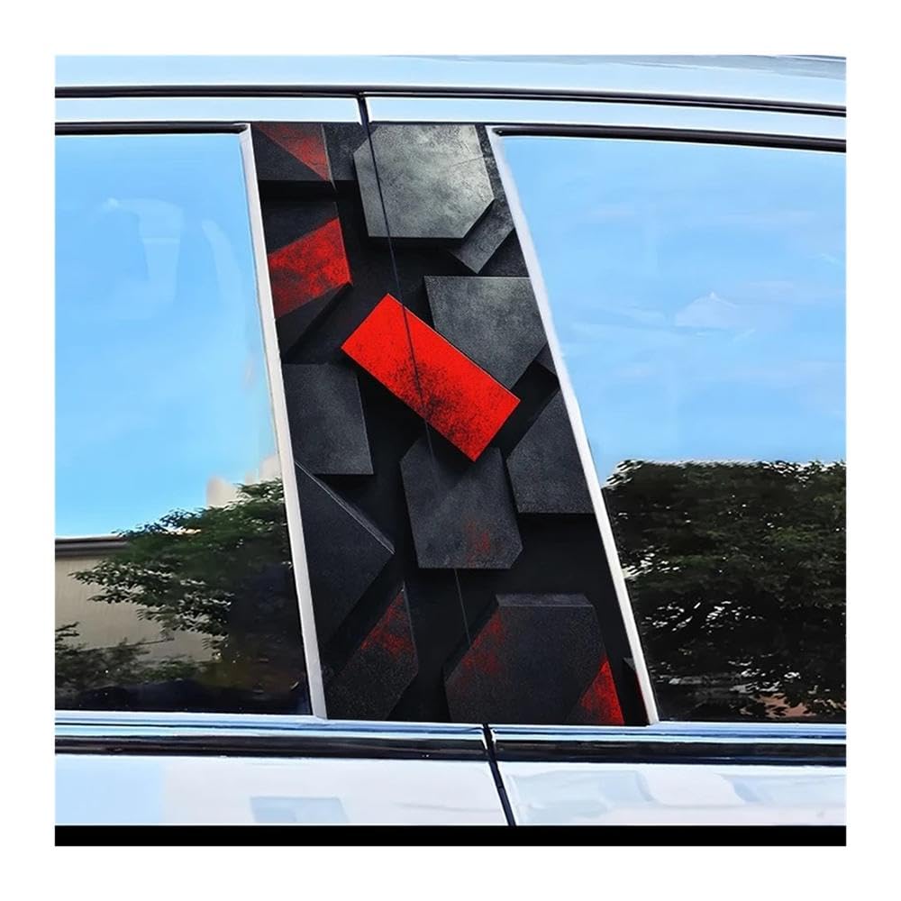 Car Parts 2pcs Car Center Pillar Stickers Geometric Collage Scratch Protection